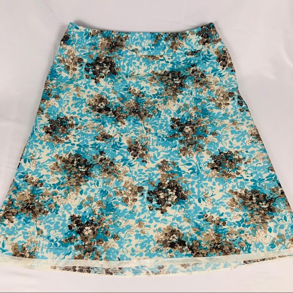 NWOT Talbots A Line Skirt Floral Pattern Size 14